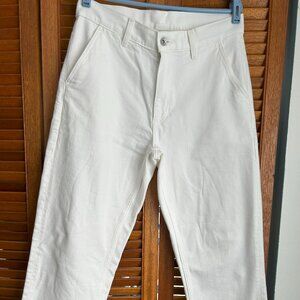Uniqlo Men's White Jeans w/Drawstring, size S